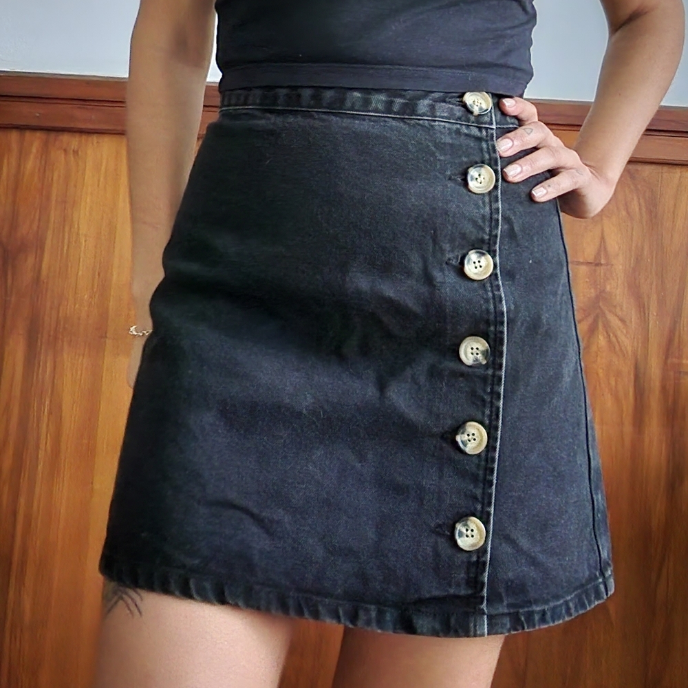 ASIS black denim skirt
